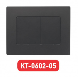 Панель смыва пластиковая, кнопка квадратная KT-0602-05, Чехия, Чёрный мат
