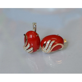 Сережки зі срібла Sil із золотом 149s-6 Червоний (Sil-1105)