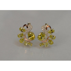 Серебряные серьги Sil с золотыми накладками 153s-4 Желтый (Sil-1048)