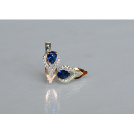 Срібні сережки Sil із золотими накладками 132s-6 Танзаніт (Sil-721)