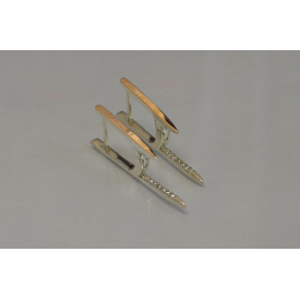 Серебряные серьги Sil с золотыми вставками 127s Золотистый (Sil-815)