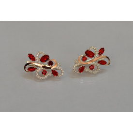 Срібні сережки з аметистом 151s-16 Червоний (Sil-1090)