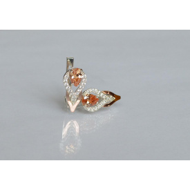 Срібні сережки Sil із золотими накладками 132s-5 Шампань (Sil-720)