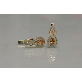 Срібні сережки з фіанітами 125s-14 Шампань (Sil-798)