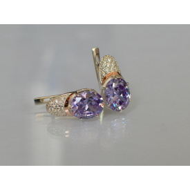 Срібні сережки з блакитним кварцом 122s-5 Лаванда (Sil-751)