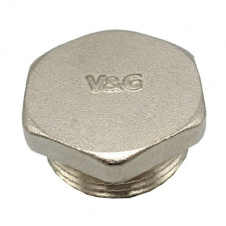 Заглушка V&amp;G 1/2" ЗР никелированная латунь