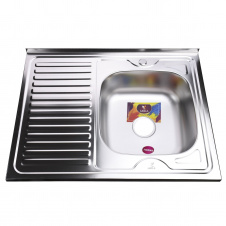 Кухонная мойка накладная MIRA Satin MR 8060 R E 800х600 прямоугольная, с крылом нержавеющая сталь