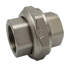 Сгон американка Valogin 1/2" ВВ прямой, никелированная латунь Вишневе