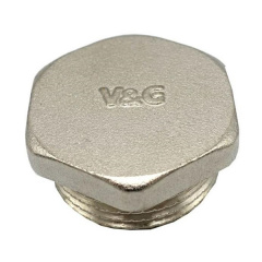 Заглушка V&amp;G 1/2" ЗР никелированная латунь Чугуїв