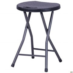 Табурет складаний Сеат пластик під ротанг ніжки металеві для пікніка Виноградів