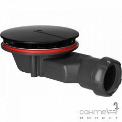Плоский мембранный сифон для душевого поддона Radaway Slim Plus R400PB матовый черный Львів