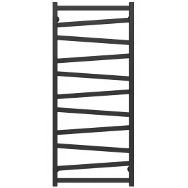 Полотенцесушитель водяной Deffi Alpha П11 500х1200 нержавеющая сталь черный боковое правое подключение