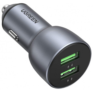 Автомобильное зарядное устройство Ugreen CD213 36W 2xUSB QC 3.0 3A Car Charger Серый (6689298)