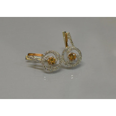 Серебряные серьги Sil 115s-16 Шампань (Sil-878)
