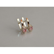 Серебряные серьги Sil с золотом 137s-8 Розовый (Sil-1226)