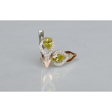 Серебряные серьги Sil с золотыми накладками 132s-3 Желтый (Sil-718)