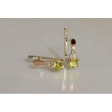 Серебряные серьги Sil с золотом 140s-12 Желтый (Sil-700)