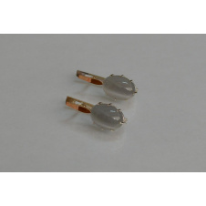 Серебряные серьги Sil с золотыми накладками 147s-8 Серый (Sil-1127)