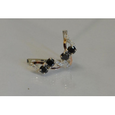 Серьги серебряные Sil 076s-12 Черный (Sil-960)