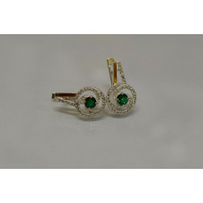Серебряные серьги Sil 115s-5 фианит Зеленый (Sil-867)