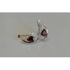 Серебряные серьги Sil с элементами золота 078s-8 Гранат (Sil-924)