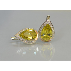Серебряные серьги Sil с золотыми пластинами 038s2-12 Желтый (Sil-1216)