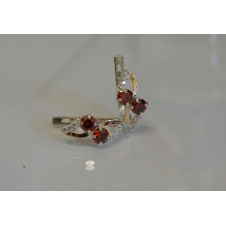 Серьги серебряные Sil 076s-9 Гранат (Sil-957)
