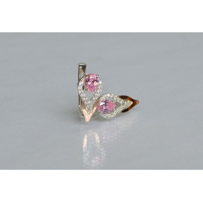 Серебряные серьги Sil с золотыми накладками 132s-7 Розовый (Sil-722)