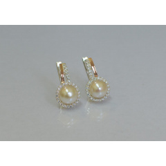 Серебряные серьги Sil с жемчугом 104s-1 Белый (Sil-912) Фастів