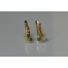 Серебряные серьги Sil с сердцами 112s-6 Олива (Sil-900) Олександрія