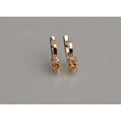 Серебряные серьги Sil с золотом 137s-4 Шампань (Sil-1222) Золотоноша