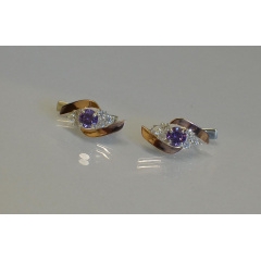 Серьги серебряные Sil 092s-5 Аметист (Sil-969) Калуш