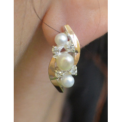 Серебряные серьги Sil с жемчугом 105s Белый (Sil-915) Київ