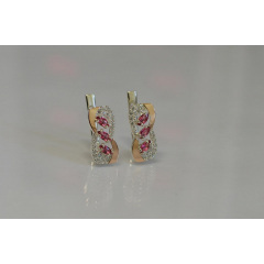 Серебряные серьги Sil с золотыми пластинами 120s-11 Розовый (Sil-809) Новомосковск