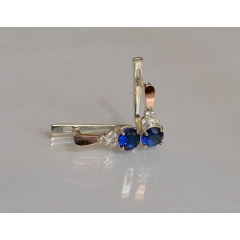 Серебряные серьги Sil с золотом 140s-7 Танзанит (Sil-695) Київ
