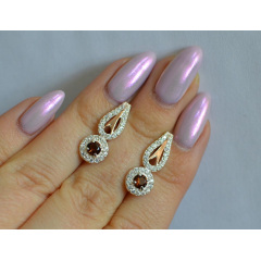 Серебряные серьги Sil с золотыми пластинами 135s-16 Коричневый (Sil-1187) Жмеринка