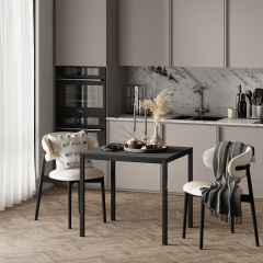 Обеденный стол Art in Head Brevity Loft mini 670х750х670 Графит/Чёрный металл (TB03070000030) Оріхів