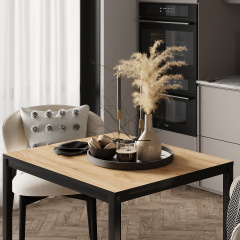 Обеденный стол Art in Head Brevity Loft mini 670х750х670 Дуб крафт золотой/Чёрный металл (TB03120000030) Гуляйполе