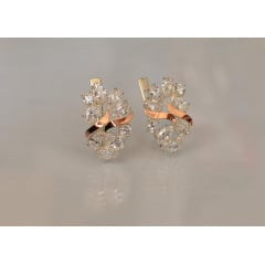 Серебряные серьги Sil с золотыми накладками 133s-5 Прозрачный (Sil-705) Токмак