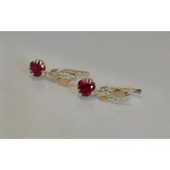 Серьги сердце Sil в руках 102s-1 Красный (Sil-932) Обухов