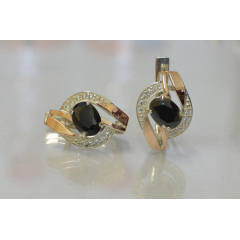 Серебряные серьги Sil 090s-2 Черный (Sil-972) Броди