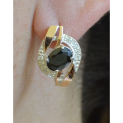 Серебряные серьги Sil 090s-2 Черный (Sil-972) Броди
