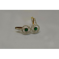 Серебряные серьги Sil 115s-5 фианит Зеленый (Sil-867) Херсон