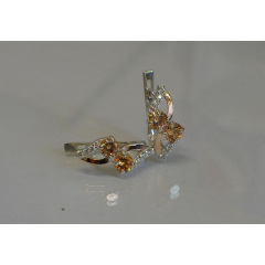 Серьги серебряные Sil 076s-15 Шампань (Sil-963) Токмак