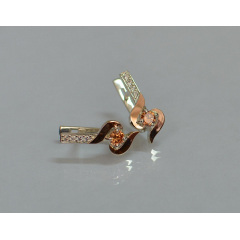 Серебряные серьги Sil с золотыми вставками 142s-12 Шампань (Sil-1139) Южноукраинск