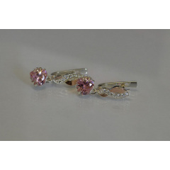 Серьги сердце Sil в руках 102s-4 Розовый (Sil-935) Ужгород