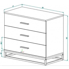 Комод Art in Head 800 Ascet 800x700x425 Белый бриллиант (AS06010000030) Южноукраїнськ