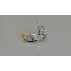Серебряные серьги Sil с элементами золота 078s-12 Прозрачный (Sil-928) Сумы