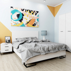 Кровать Art in Head 1,4 Ascet 1470x1000x2060 Белый бриллиант (AS08010000030) Виноградов