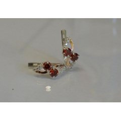 Серьги серебряные Sil 076s-9 Гранат (Sil-957) Хмельник